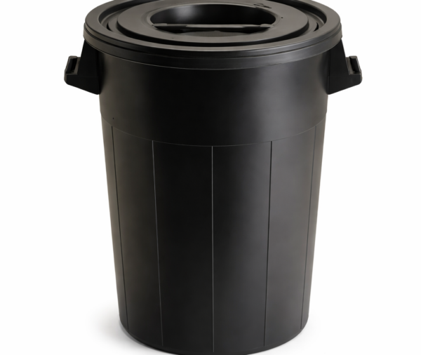 Cubo de basura 75 l. con tapa (negro)