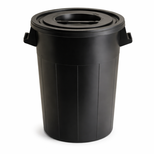 Cubo de basura 75 l. con tapa (negro)