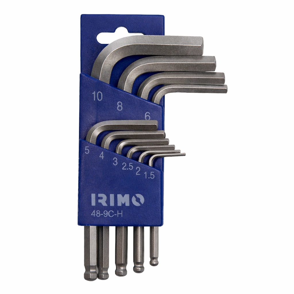 Juego llaves hexagonal con bola 9 pzs metri. IRIMO