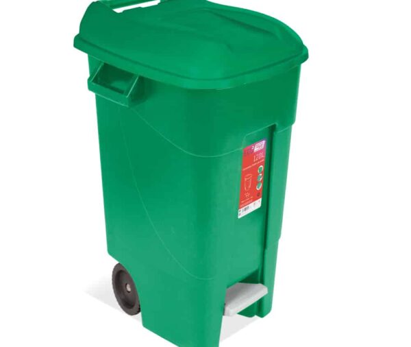 Cubo de Jardin 120 l Verde con ruedas