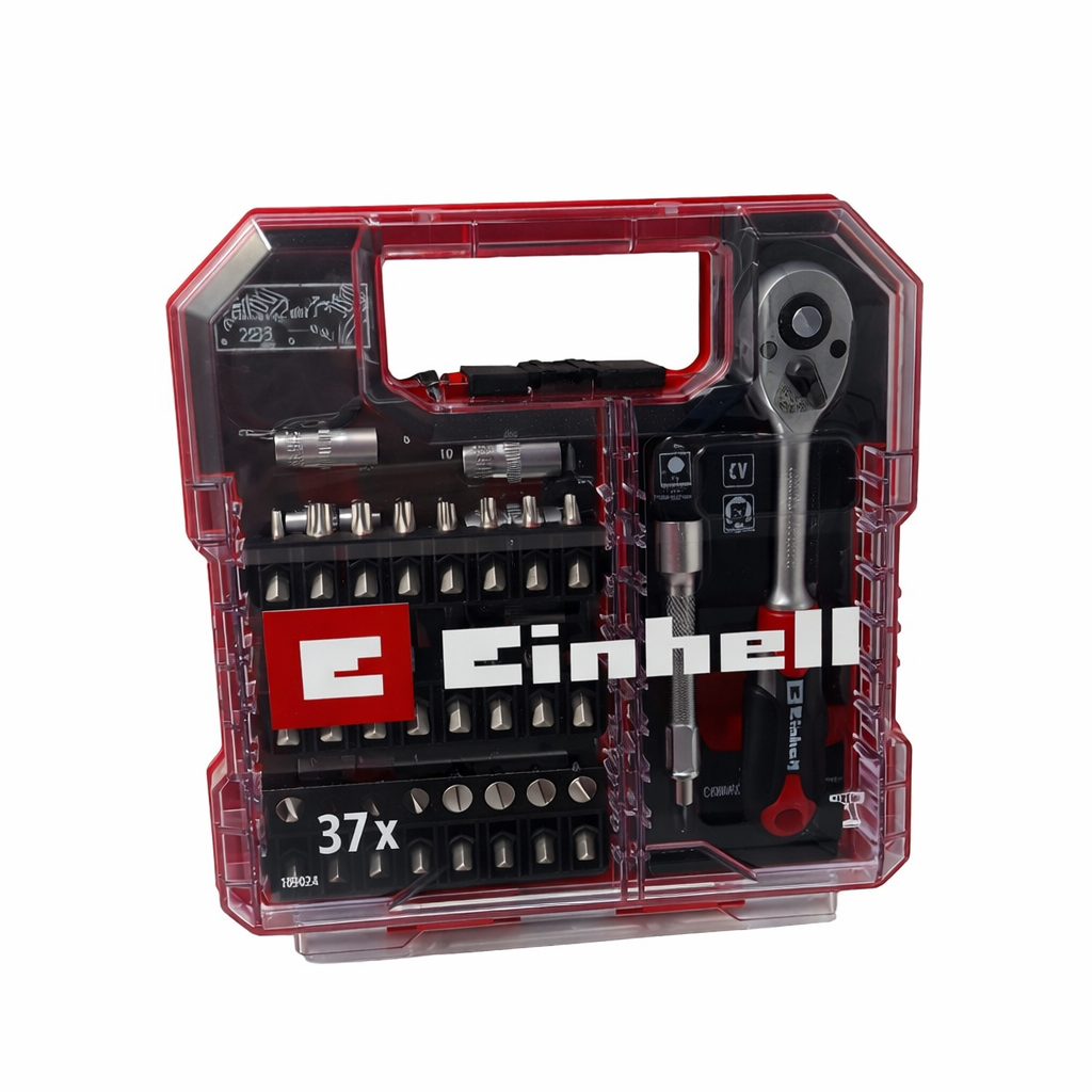 Juego 37 puntas y llaves de vaso con carraca EINHELL