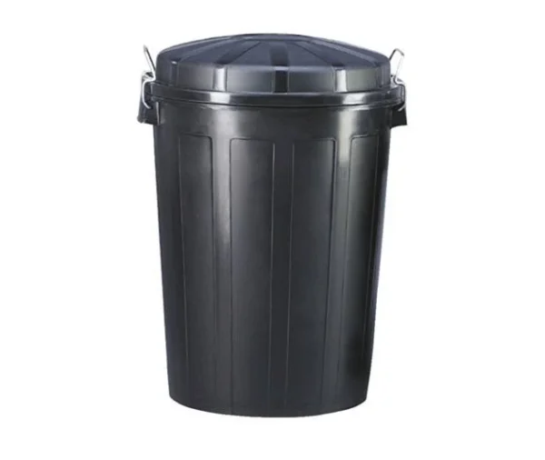Cubo de basura 100 litros con tapa (negro)