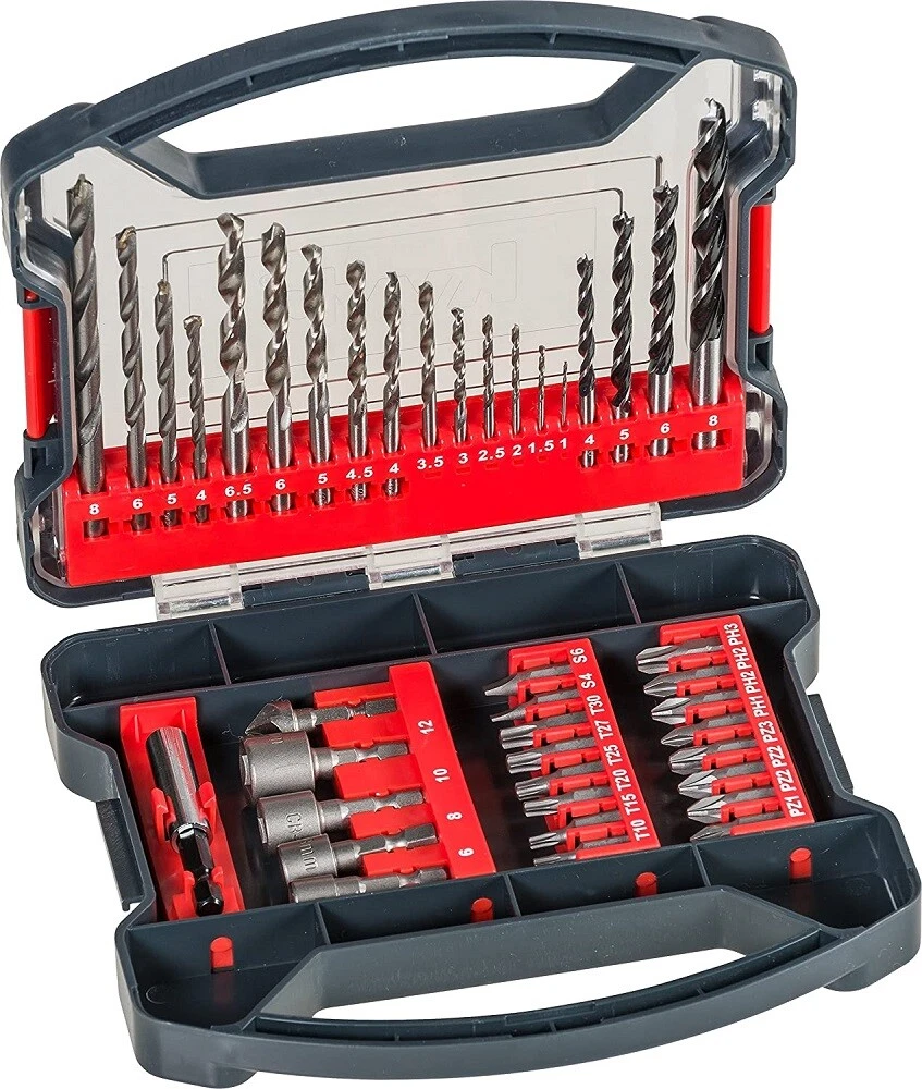 Juego de 41 brocas y puntas Powerbox EINHELL: El kit universal para perforación y atornillado El Juego de 41 brocas y puntas Powerbox EINHELL es la solución integral diseñada para cubrir todas las necesidades de perforación y fijación en un solo maletín. Este set combina accesorios de alta resistencia para trabajar sobre metal, mampostería y madera, junto con una selección estratégica de puntas de atornillado. En Agrocor, recomendamos este Powerbox como el complemento indispensable para cualquier taladro de la gama Power X-Change, garantizando resultados profesionales tanto en el mantenimiento agrícola como en proyectos de construcción. Contenido y especificaciones técnicas del Powerbox de 41 piezas Este conjunto ha sido fabricado bajo estándares de calidad industrial para asegurar una larga vida útil y un rendimiento constante: Brocas para metal (HSS): Puntas afiladas de alta velocidad que permiten perforar acero y metales no ferrosos con gran precisión y menor esfuerzo. Brocas para mampostería: Equipadas con punta de carburo de tungsteno, ideales para taladrar con percusión en ladrillo, piedra y hormigón ligero. Brocas para madera: Con punta de centrado para evitar desplazamientos, perfectas para realizar orificios limpios en maderas blandas y duras. Surtido de puntas de atornillado: Selección de los perfiles más utilizados (PH, PZ, Torx y Planas) fabricados en acero resistente al impacto. Accesorios adicionales: Incluye avellanador para acabados profesionales y un portapuntas magnético de cambio rápido. Ventajas de utilizar el set Powerbox de Einhell El Juego de 41 brocas y puntas Powerbox EINHELL destaca por su organización inteligente en un maletín de transporte robusto con cierre de seguridad. Cada herramienta tiene su alojamiento específico, lo que facilita el orden y evita la pérdida de piezas en entornos de trabajo dinámicos. La calidad de los materiales asegura que las brocas mantengan su filo por más tiempo, reduciendo el riesgo de rotura y optimizando el consumo de batería de su herramienta eléctrica gracias a una menor fricción durante el uso. Por qué equipar tu taller con Agrocor y Einhell Adquirir el Juego de 41 brocas y puntas Powerbox EINHELL en Agrocor le garantiza el acceso a accesorios originales con el respaldo de un equipo experto en el sector agroindustrial. Como líderes en suministros, seleccionamos sets que maximizan la productividad y la versatilidad de sus herramientas. En nuestra tienda encontrará el compromiso de un servicio técnico de calidad y la rapidez de entrega necesaria para que sus proyectos nunca se detengan.