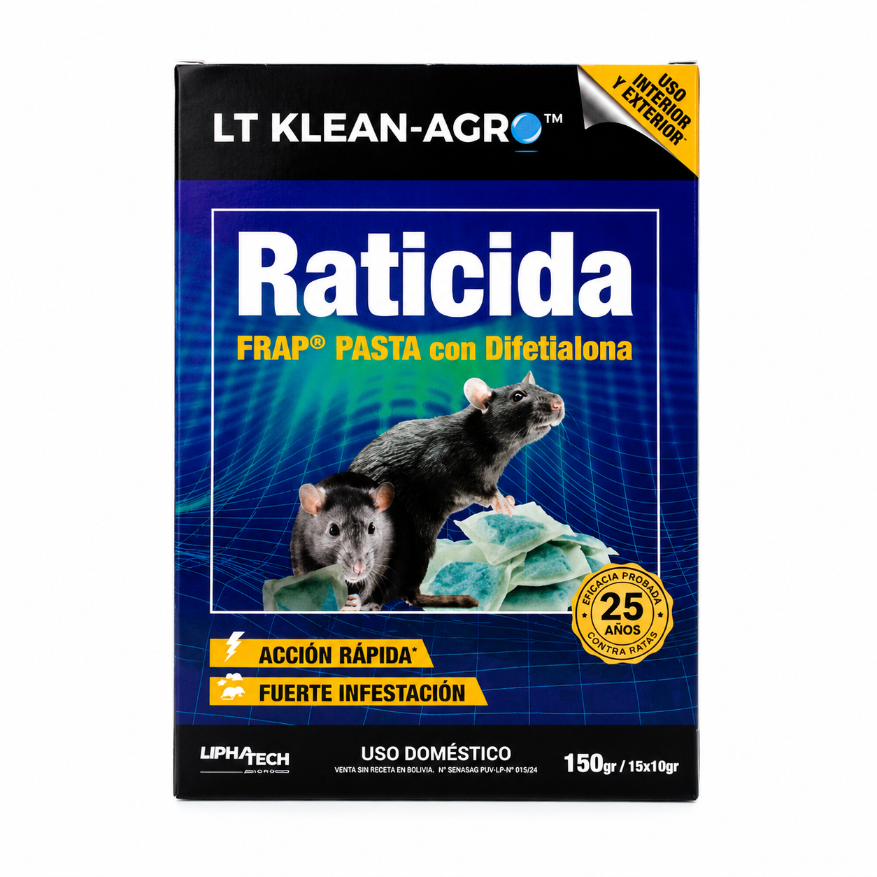 Raticida LT KLEAN AGRO bloque 280 grs