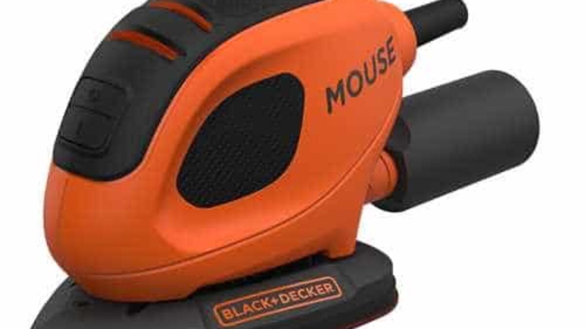 Black & Decker BEW230BC-QS Lijadora de Detalle Mouse 55W Hoja 110mm/cm2 con  15 Accesorios y Bolsa
