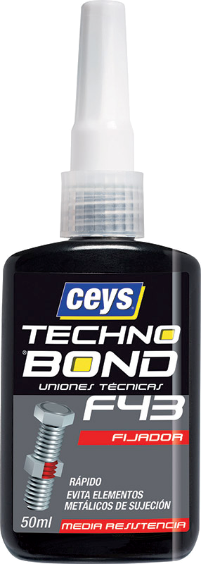 FIJADOR CEYS TECHNOBOND F-43 50 ML sellador anaeróbico, CEYS TECHNOBOND J-10, alta temperatura, resistencia química, fijación de roscas, aplicaciones industriales, bricolaje.